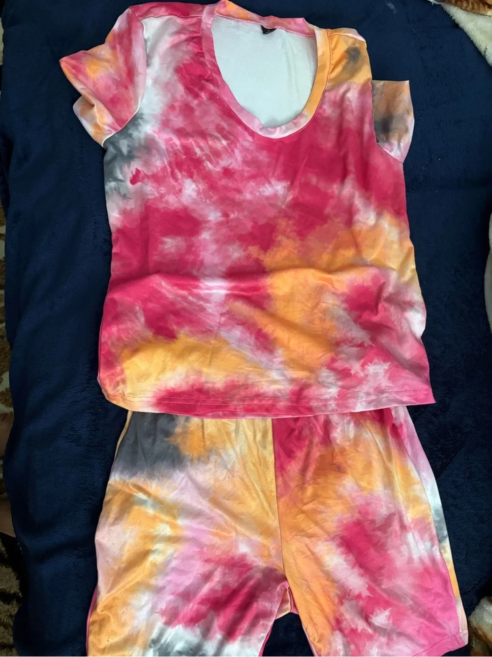 Pink Yellow Tie-Dye Lounge Set